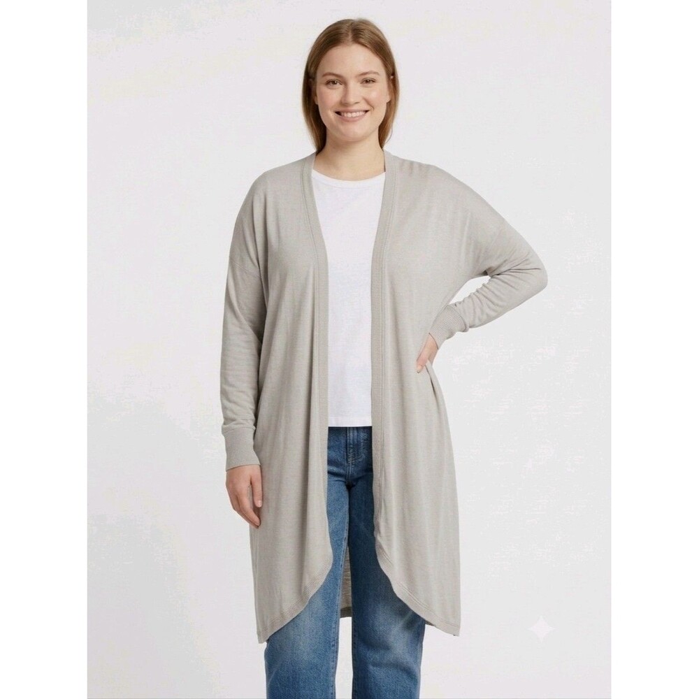 SUPER SOFT By Torrid Size 4 Beige Open Front Cardigan Sweater Long Slv 4X